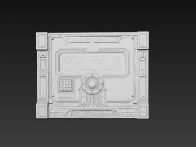 Sci-Fi Industrial Access Control Panel - PBR Low Poly Game Ready Low-poly 3D model