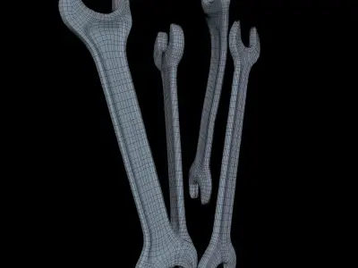 Wrench Middle Poly 3D model