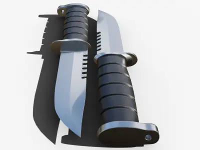 Combat Knife Low-poly 3D model 9