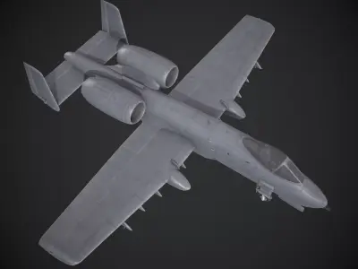 Fairchild Republic Ground Attack Plane Low-poly 3D model