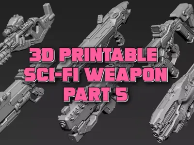 3D Printable Sci-Fi Weapon Part 5 3D model