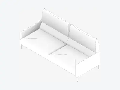 Furniture - Sofa - Contemporary - Snow - Large Low-poly 3D model