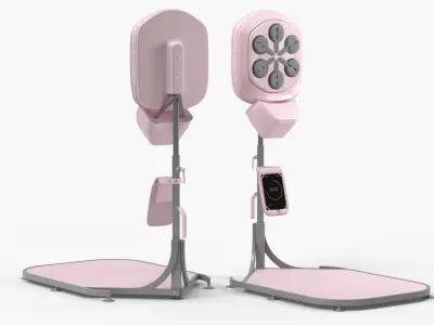Floor Boxing Reflex Station Pink 3D model