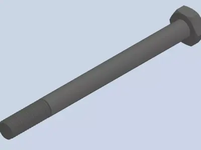 Bolt Partial Thread Hexagonal Head M10x120mm 3D model
