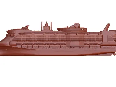 Battleship plastic cruise ship 3D print model