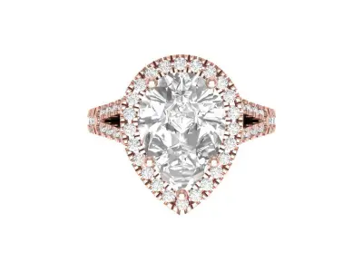 Pear Art Deco Ring 3D print model 2