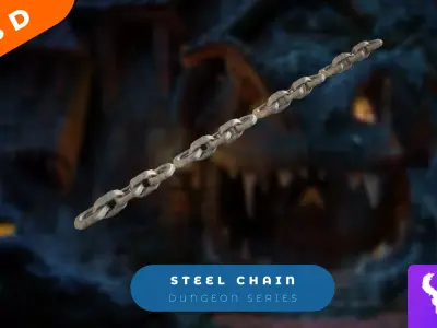 Cartoon Steel Chain Low-poly 3D model