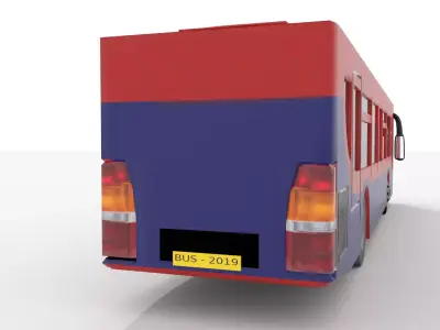 Single Decker Bus BLEND-OBJ-FBX-DAE-GLB 3D model