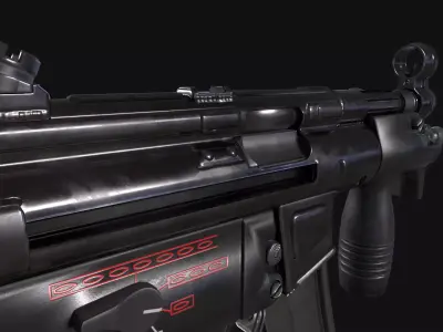 MP5K Submachine Gun Low-poly 3D model purchase