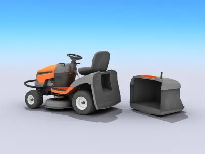 Riding Lawn Mower Low-poly 3D model
