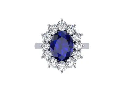 Oval Art Deco Ring 3D print model 10