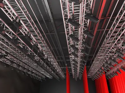  Theater Stage Closed Curtain 