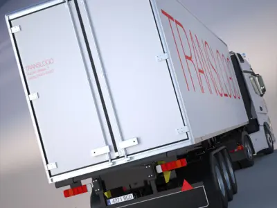 Mercedes Actros MP4 GigaSpace with refrigerated semitrailer 3D model