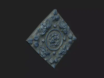 pattern vintage rococo baroque gothic antique luxury  3D print model