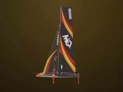 Yacht Hydrofoil Sailing Boat  All PBR Unity UE Textures 3D Model Pack