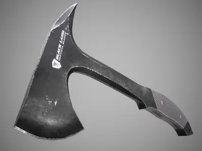 Black level Tomahawk Lowpoly 3D model with PBR Low-poly 3D model