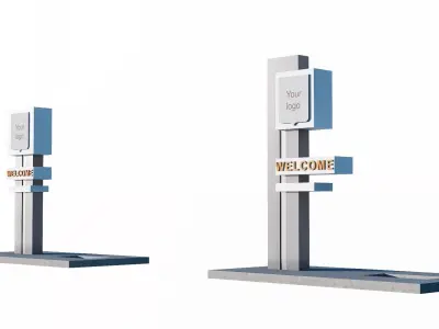 welcome signs Low-poly 3D model