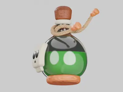 Poison Potion 3D Illustration 3D model