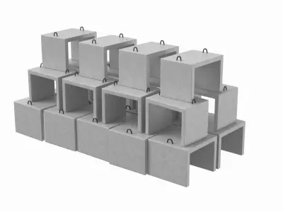 Stack Of Concrete Blocks 3D model purchase