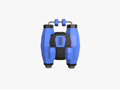 Jetpack Low Poly A03 - SciFi Character Design Low-poly 3D model