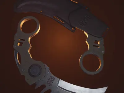 Karambit knife Low-poly 3D model order