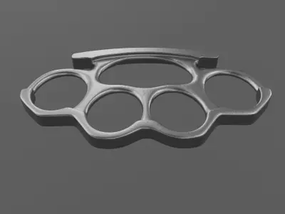 Knuckle metal fist ring 3D model