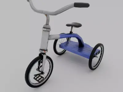 the bicycle for children is old low-poly Low-poly 3D model