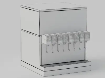 8 Flavor Counter Electric Soda Fountain System 3D model