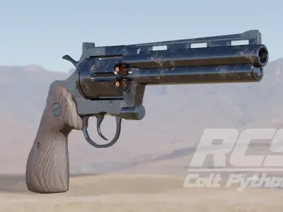 Low Poly Revolver Low-poly 3D model purchase