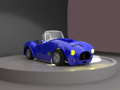 Shelby Cobra Full work with engine Low-poly 3D model