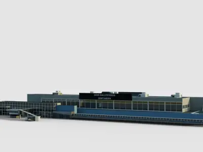 Airport Terminal Save Ballesteros - Santander Low-poly 3D model