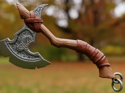 Fantasy Tribal Axe - Stylized Low-Poly Game Weapon Low-poly 3D model