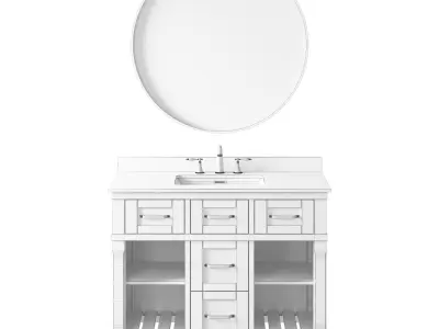 OVE Riverland 42 Antique Oak Vanity 3D model