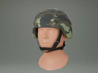 helmet with cover Low-poly 3D model