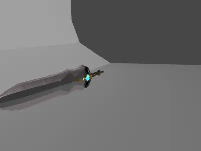 large fantasy sword Low-poly 3D model