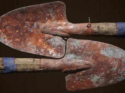 Old Shovel Low-poly 3D model purchase