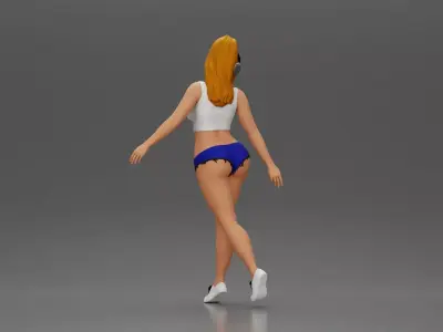 Girl embracing freedom rhythm grace and herself fully 3D print model