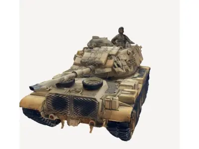 Historic War Tan Tank Model - Tan Military Tank 3D print model