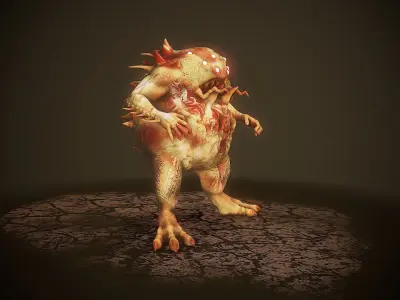evil monster character smog  Low-poly 3D model