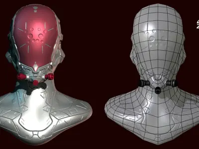 Sci-Fi Mech Bust Ztool BaseMesh WIth UVs 3D model