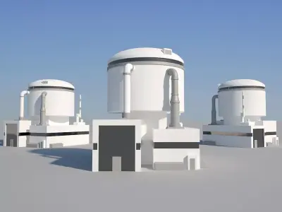 Industrial Building 07 Low-poly 3D model