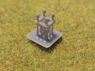 Openwork electric pole with two 180 degree lamps 1-87 resin 3D print model