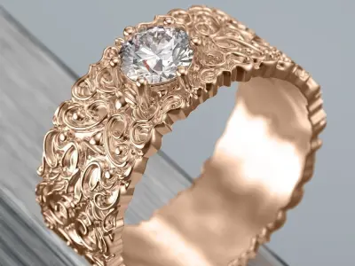 Original vintage wedding rings 3D print model