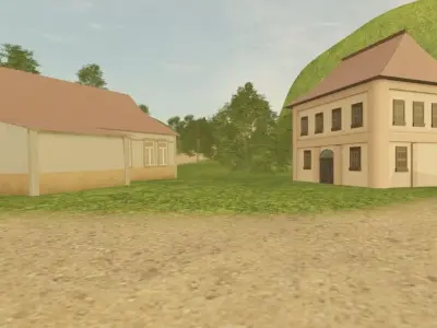 Coastal Village Landscape 3D model
