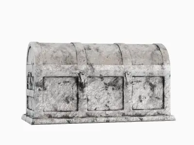 Metal Treasure Chest Set Low-poly 3D model