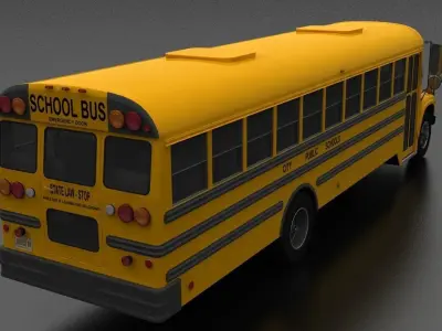 B-Series B-800 School Bus 1995 Low-poly 3D model