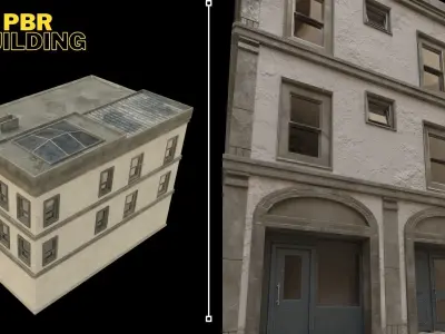 Building PBR 02 -Low-poly 3D model- old town collection 3D model