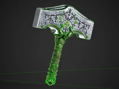 Viking Hammer  Low-poly 3D model