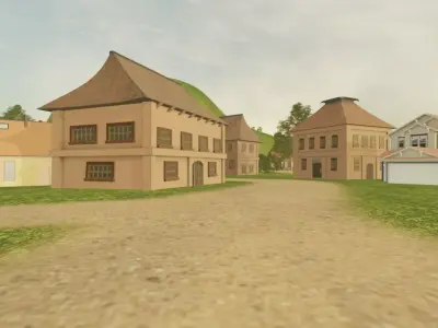 Coastal Village Landscape 3D model