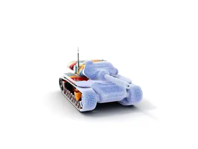 Colorful Battle Tank Model Pack for Game and Film Production Low-poly 3D model